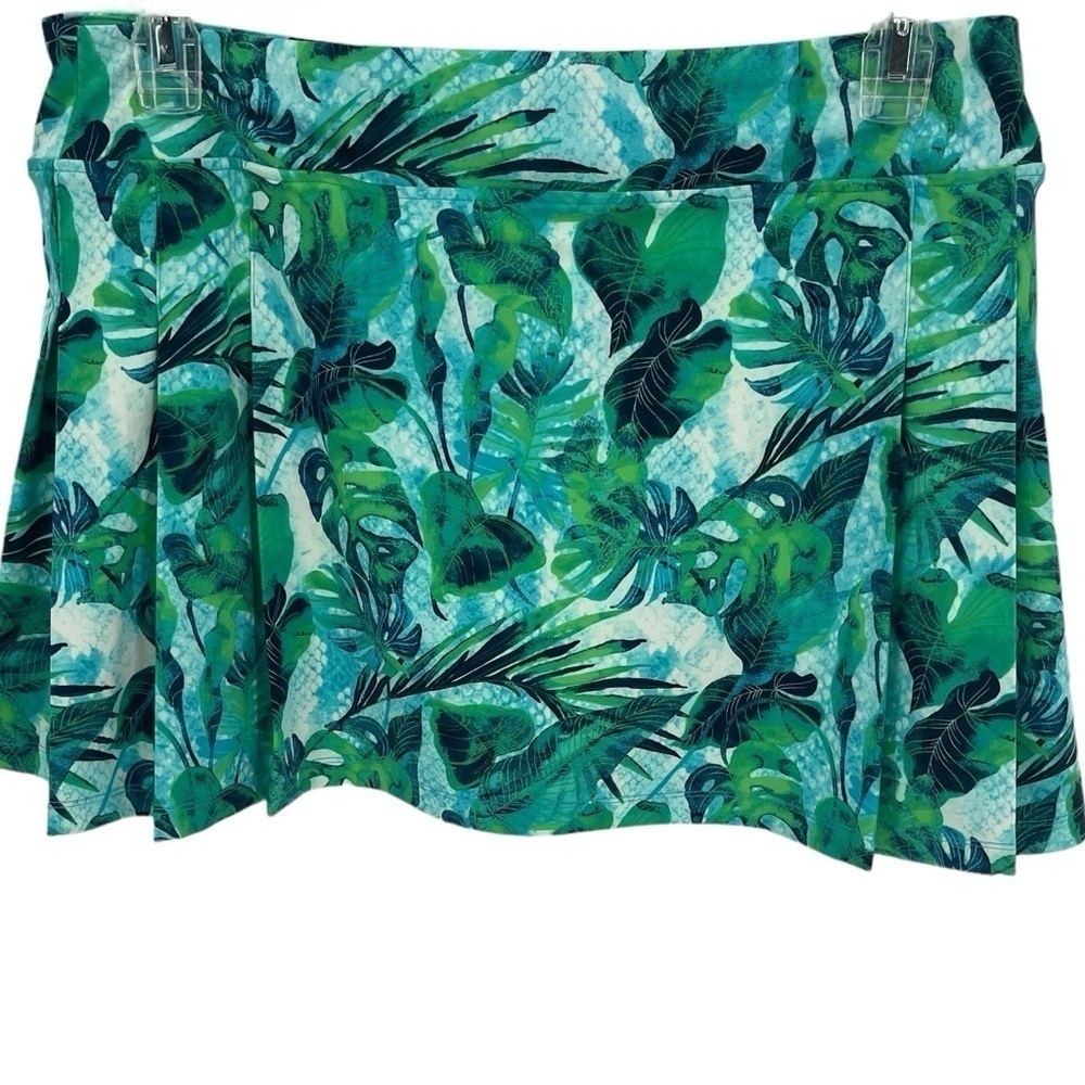 TOMMY BAHAMA Women's Golf Floral Pleated Skort Size XL Pull On Skirt Stretch